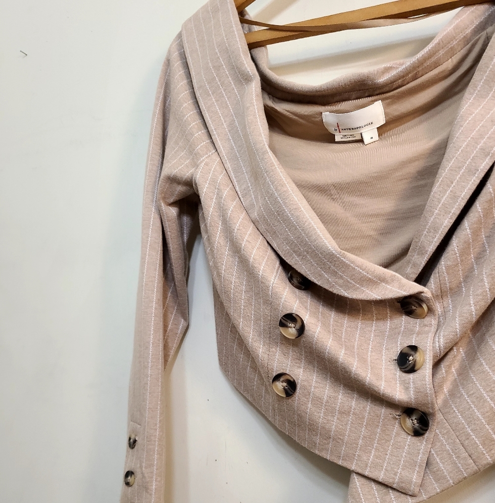 By Anthropologie Off-The-Shoulder Blazer Top Size Medium - Picture 5 of 8